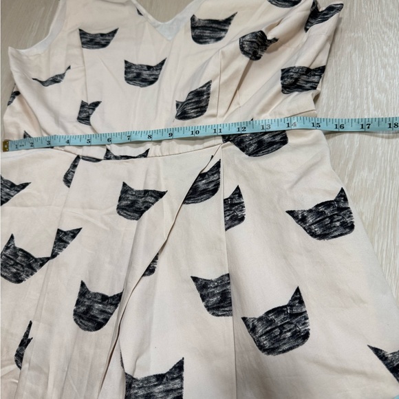 Anthropologie Feline Pattern Dress - Cream and Black - Picture 8 of 11